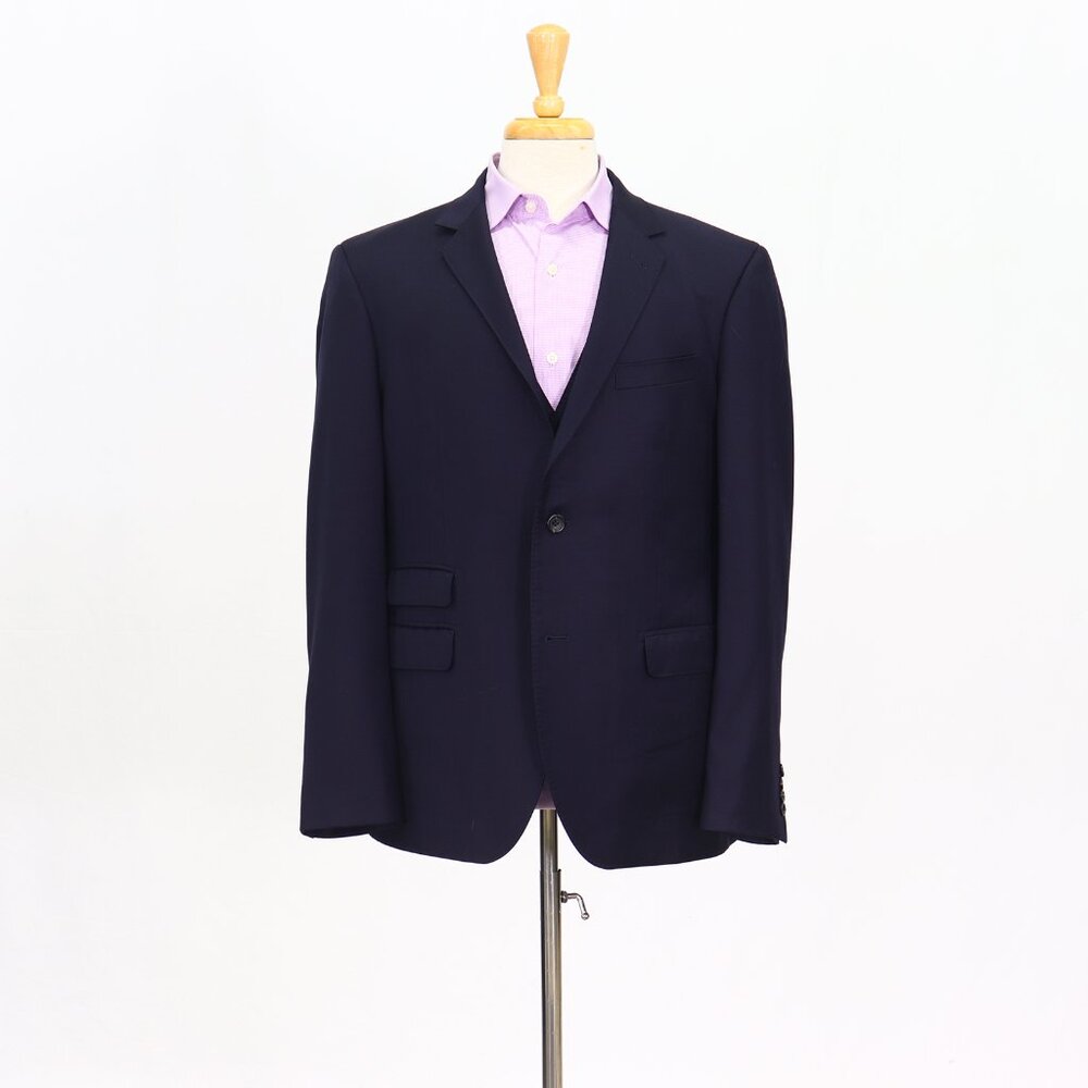 Strong Suit 44R Navy Blazer Sport Coat Jacket 2-Button Solid Y671